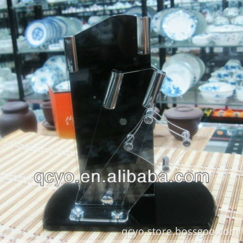 Rotating and adjustable acrylic kitchen knife display stand